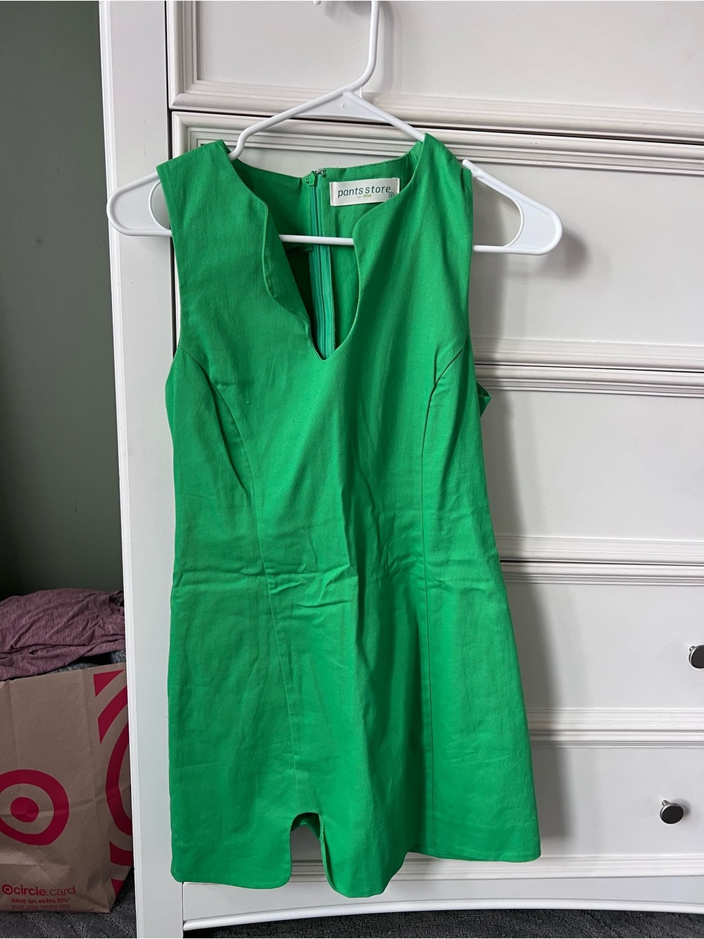 Vibrant Green Sleeveless Mini Dress by pantsstore